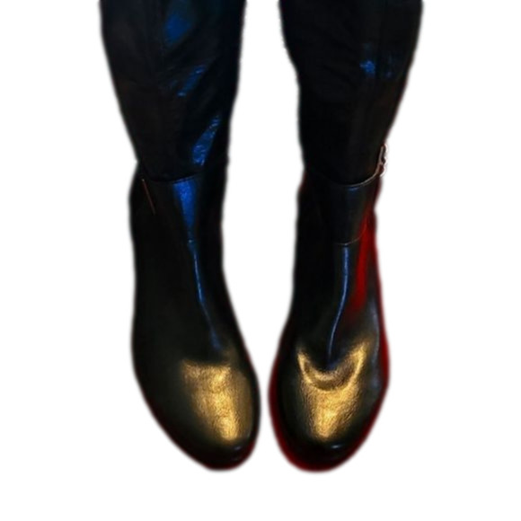 Aerosoles Black Leather Expandable Calf heeled boots size 9.5 - Picture 2 of 8